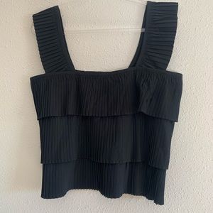 J. Crew Pleated Tank In Black